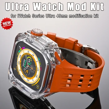 49-миллиметровый прозрачный чехол для Apple Watch Band Ultra 2 Modification Kit, спортивный силиконовый ремешок для iWatch серии Ultra 49-миллиметровый чехол