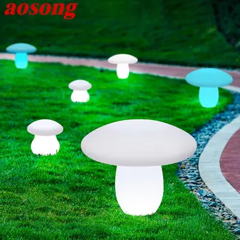 Уличные грибовидные газонные лампы AOSONG с дистанционным управлением White Solar 16 цветов света Водонепроницаемый IP65 для украшения сада