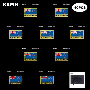 10 шт./ лот Прямоугольная нашивка с национальным флагом, крючок-петля, значки Новой Зеландии, Нарукавная повязка, 3D наклейки на куртку, рюкзак