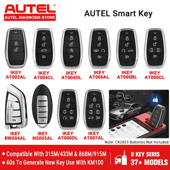 1/2/5шт Универсальный программируемый смарт-ключ Autel Ikey, используемый с генератором ключей KM100 315 М/433 М, 868 М/915 М Оригинальные Смарт-ключи от автомобиля