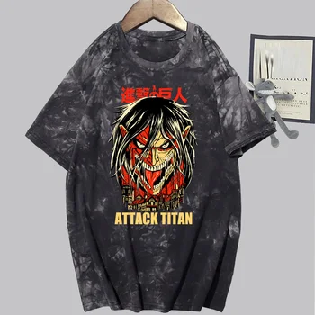 Топ с принтом Attack On Titan, футболка в стиле аниме, Летняя футболка в повседневном стиле