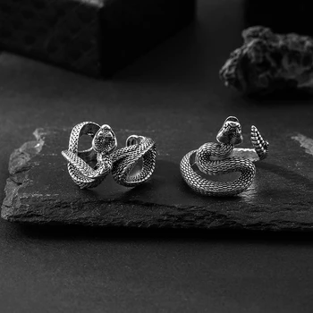 Винтажное кольцо в форме Гремучей Змеи для мужчин И женщин Мода Панк Ретро Стиль Змеиное Кольцо Аксессуары для украшения рук Подарок Другу