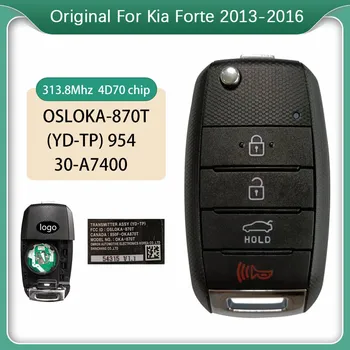 CN051138 Оригинальный 4-Кнопочный Флип-Брелок Для Kia Forte 2013-2016 Дистанционный автомобильный Ключ OSLOKA-870T (YD-TP) 95430-A7400 4D70 чип
