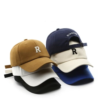 Корейская версия бейсбольной кепки с мягким верхом с буквой R, зимняя кепка, женская модная шляпа Suzuki, остроконечная кепка, Солнцезащитная шляпа, осенняя кепка, мужская кепка