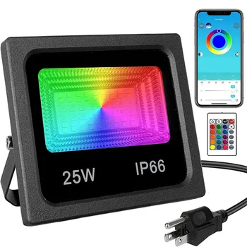APP Control RGBCW Светодиодный Прожектор RGBW, Меняющий Цвет, Открытый 50 Вт Bluetooth Умный Прожектор IP66, Водонепроницаемый Садовый Сценический Светильник