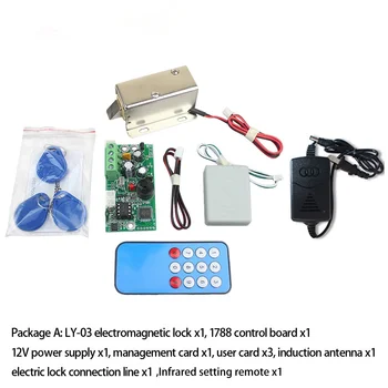 Встроенный RFID контроль доступа небольшой электромагнитный замок плата управления домофоном комбинация переключателей EMID 125 кГц блокировка карты