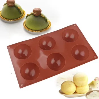 Силиконовая форма для выпекания полушаровидных шариков с 6 отверстиями, Шоколадное печенье, Кекс, Брауни, Пудинг, мусс, формы для выпечки