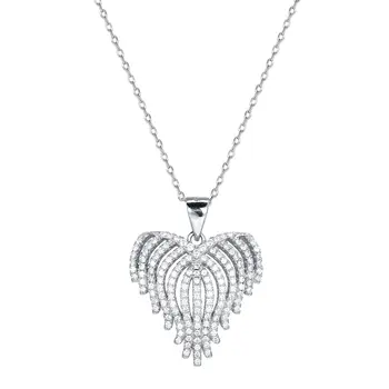 2023 Европейское и американское серебро 925-х годов, крылья с бриллиантовой подвеской, цепочка-ошейник, простое модное ожерелье в стиле ретро для женщин