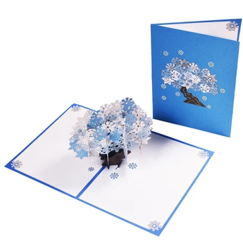 3D для всплывающей Рождественской открытки Подарочные карты в виде снежинки Загадочный сюрприз для детей Подарок на фестиваль для девочек и мальчиков