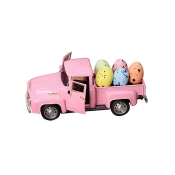 Пасхальный грузовик с орнаментом из яиц в стиле ретро для окна Весна-лето