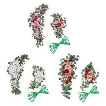 Свадебная арка с подвешенными цветами ручной работы, фон с цветами ручной работы, искусственные цветы