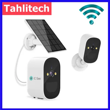 WiFi-камера, встроенная солнечная батарея, Беспроводная IP-камера PIR, обнаружение человека, камера видеонаблюдения 1080P, камера безопасности iCSee