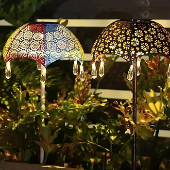 Солнечный свет, Декоративная Солнечная лампа в стиле железного зонтика, Креативные Водонепроницаемые фонари для пешеходных дорожек, Практичная Светодиодная лампа высокой яркости