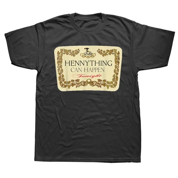 Футболки Funny Hennything Is Possible, летний стиль, уличная одежда из хлопка с графическим рисунком, подарки с коротким рукавом, футболки на день рождения, мужская одежда