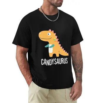 Милая забавная футболка с динозавром на Хэллоуин, конфетная кукуруза, летний топ, графические футболки, мужская одежда