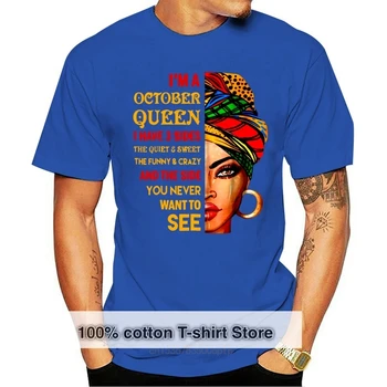 брендовая мужская рубашка I Am October Queen, подарок на день рождения, футболка для девочек