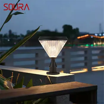 Солнечная лампа SOURA, современное креативное наружное освещение ворот, водонепроницаемая светодиодная лампа для внутреннего двора, сада, балкона, крыльца