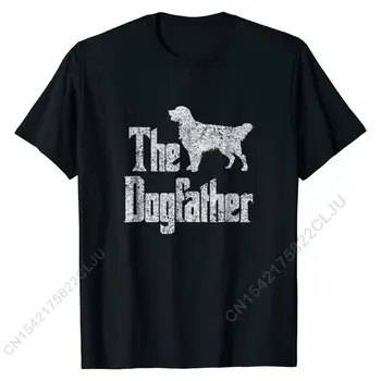 Футболка с изображением Догфатера, силуэт золотистого ретривера, подарок для собак, хлопковые футболки Для мужчин, футболки с принтом, Персональная скидка