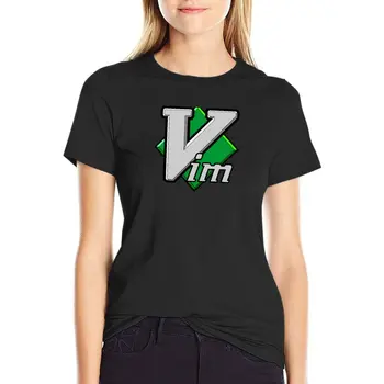 Футболка с текстовым редактором Vim, Короткая футболка, милые топы, платье-футболка для женщин, сексуальное