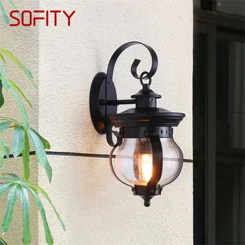 · SOFITY Уличный Ретро настенный светильник, Классические бра, Водонепроницаемая светодиодная лампа IP65 для дома, виллы на крыльце