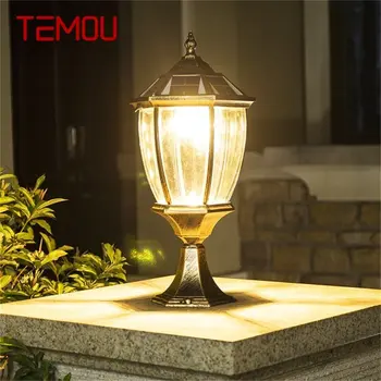 Уличный солнечный настенный светильник TEMOU LED Водонепроницаемый IP65 Столб Столб Светильники для дома Сада Двора